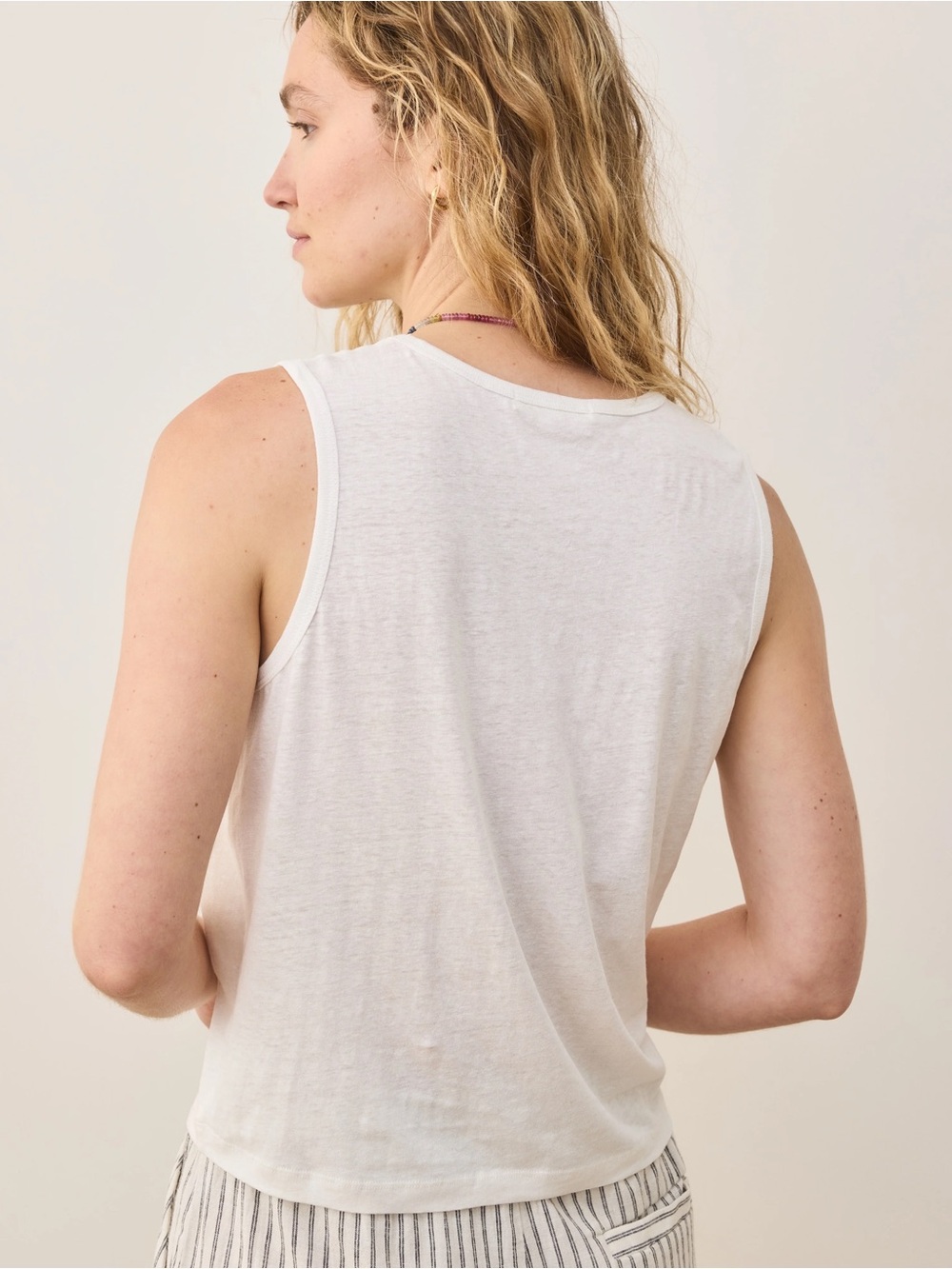 NWT Marine Layer Hemp Cotton Oversized Tank in natural size Small - Picture 2 of 6
